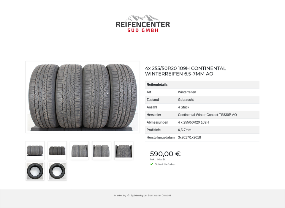 4x 255/50R20 109H CONTINENTAL WINTERREIFEN 6,5-7MM AO #1GMN – Bild 8