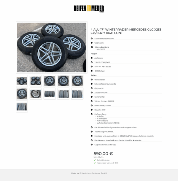 4 ALU 17" WINTERRÄDER MERCEDES GLC X253 235/65R17 104H CONT #1F2B – Bild 12