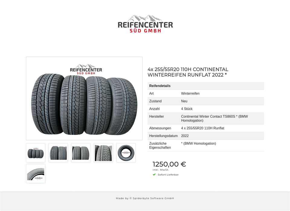 4x 255/55R20 110H CONTINENTAL WINTERREIFEN RUNFLAT 2022 * #1PQP – Bild 7