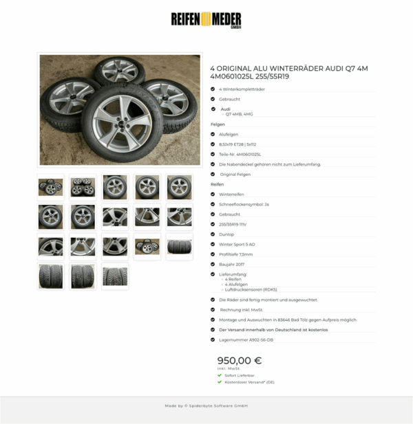 4 ORIGINAL ALU WINTERRÄDER AUDI Q7 4M 4M0601025L 255/55R19 #14RL – Bild 19