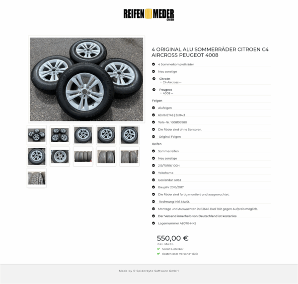 4 ORIGINAL ALU SOMMERRÄDER CITROEN C4 AIRCROSS PEUGEOT 4008 #1I7X – Bild 12