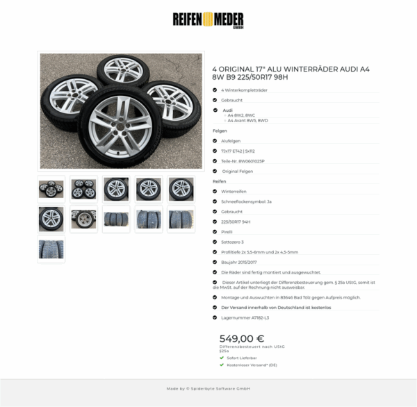 4 ORIGINAL 17" ALU WINTERRÄDER AUDI A4 8W B9 225/50R17 98H  #1F2U – Bild 12