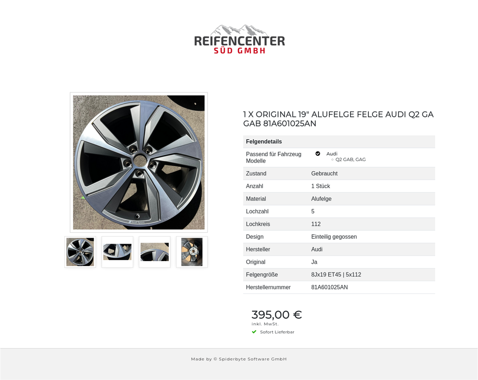 1 X ORIGINAL 19" ALUFELGE FELGE AUDI Q2 GA GAB 81A601025AN #1YHG – Bild 5