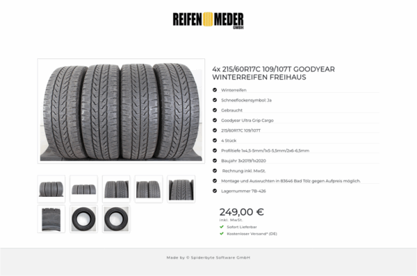 4x 215/60R17C 109/107T GOODYEAR WINTERREIFEN FREIHAUS #1SVS – Bild 9