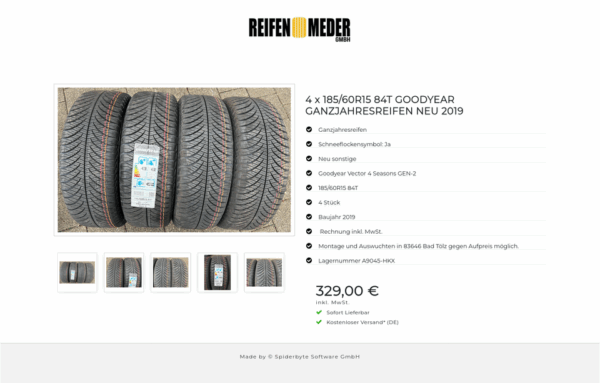 4 x 185/60R15 84T GOODYEAR GANZJAHRESREIFEN NEU 2019 #1U9A – Bild 6