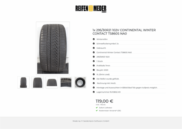 1x 295/30R21 102V CONTINENTAL WINTER CONTACT TS860S NA0  #1SCB – Bild 6