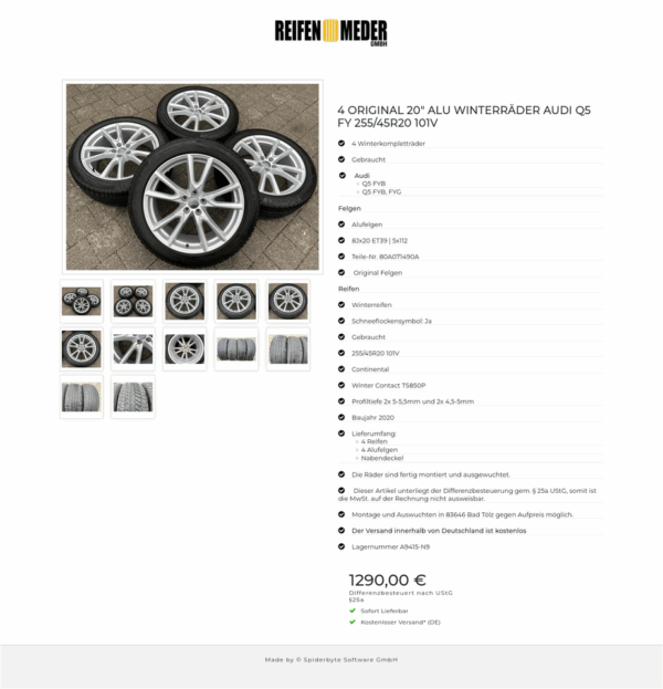 4 ORIGINAL 20" ALU WINTERRÄDER AUDI Q5 FY 255/45R20 101V #1ORZ – Bild 13