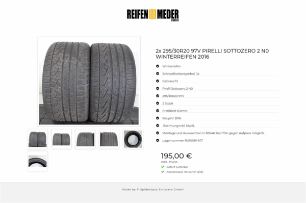 2x 295/30R20 97V PIRELLI SOTTOZERO 2 N0 WINTERREIFEN 2016 #1ORN – Bild 7