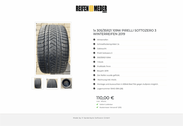 1x 305/35R21 109W PIRELLI SOTTOZERO 3 WINTERREIFEN 2019 #12IV – Bild 4