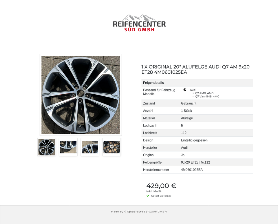 1 X ORIGINAL 20" ALUFELGE AUDI Q7 4M 9x20 ET28 4M0601025EA #1YFP – Bild 5
