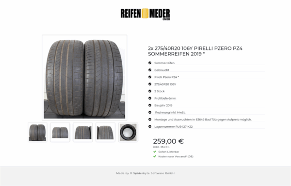 2x 275/40R20 106Y PIRELLI PZERO PZ4 SOMMERREIFEN 2019 * #1N1C – Bild 6