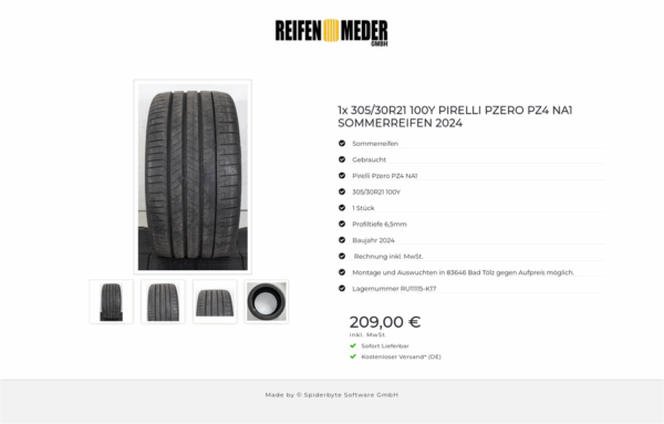 1x 305/30R21 100Y PIRELLI PZERO PZ4 NA1 SOMMERREIFEN 2024 #1UIB – Bild 5