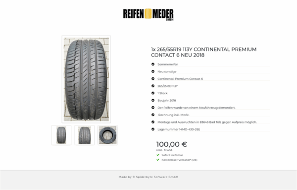 1x 265/55R19 113Y CONTINENTAL PREMIUM CONTACT 6 NEU 2018 #6470 – Bild 4