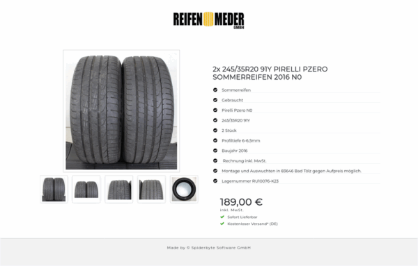 2x 245/35R20 91Y PIRELLI PZERO SOMMERREIFEN 2016 N0 #1OPF – Bild 6