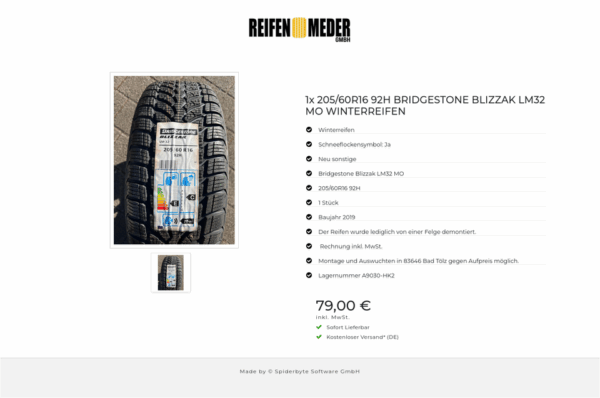1x 205/60R16 92H BRIDGESTONE BLIZZAK LM32 MO WINTERREIFEN #1RWD – Bild 2