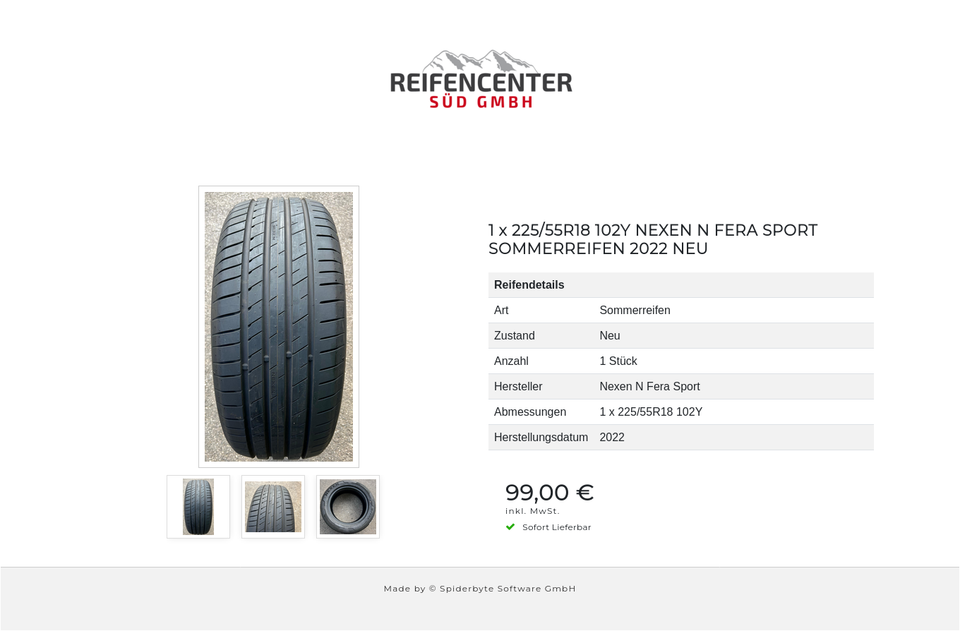 1 x 225/55R18 102Y NEXEN N FERA SPORT SOMMERREIFEN 2022 NEU #1P2E – Bild 4