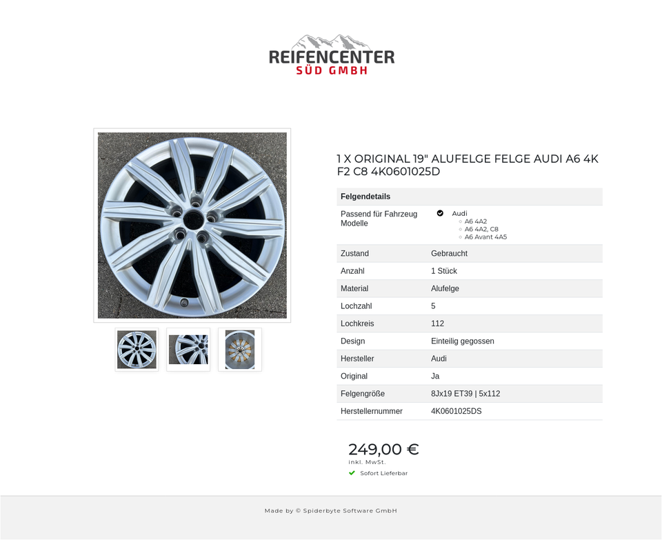 1 X ORIGINAL 19" ALUFELGE FELGE AUDI A6 4K F2 C8 4K0601025D #1Y0T – Bild 4