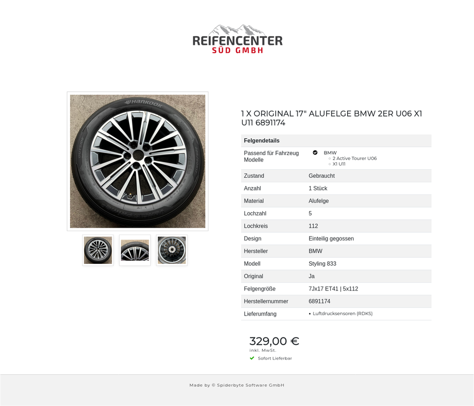 1 X ORIGINAL 17" ALUFELGE BMW 2ER U06 X1 U11 6891174 #1WTF – Bild 4