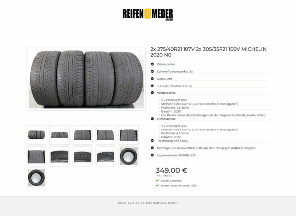 2x 275/40R21 107V 2x 305/35R21 109V MICHELIN 2020 N0 #1MBA – Bild 12