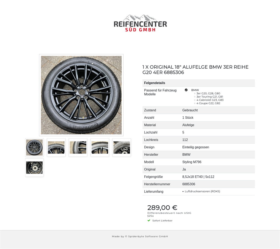 1 X ORIGINAL 18" ALUFELGE BMW 3ER REIHE G20 4ER 6885306 #1WLN – Bild 7