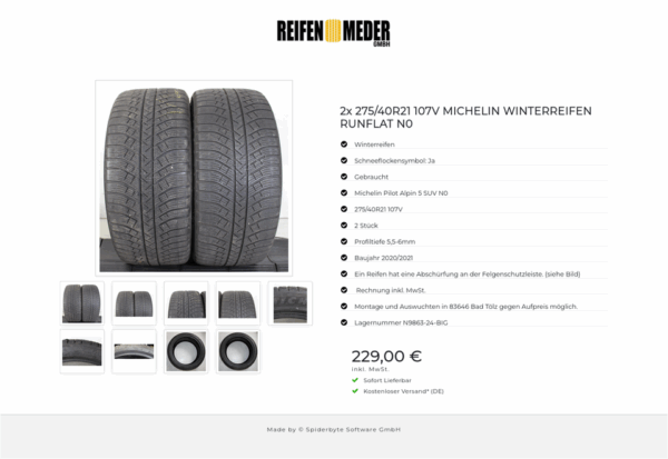 2x 275/40R21 107V MICHELIN WINTERREIFEN RUNFLAT N0 #1OGE – Bild 10