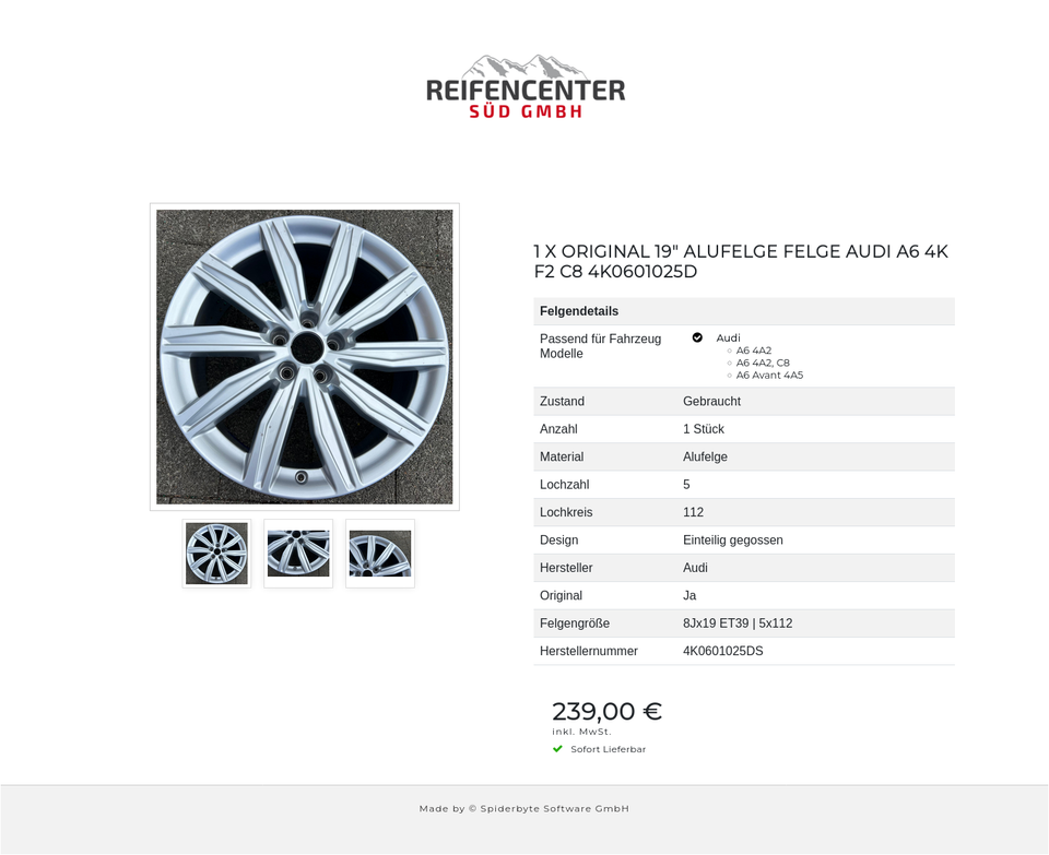 1 X ORIGINAL 19" ALUFELGE FELGE AUDI A6 4K F2 C8 4K0601025D #1YET – Bild 4