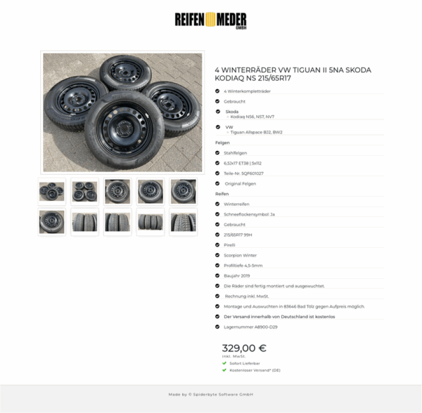 4 WINTERRÄDER VW TIGUAN II 5NA SKODA KODIAQ NS 215/65R17  #1VLJ – Bild 11
