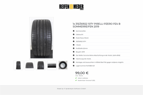 1x 315/30R22 107Y PIRELLI PZERO PZ4 B SOMMERREIFEN 2019 #1UCS – Bild 5