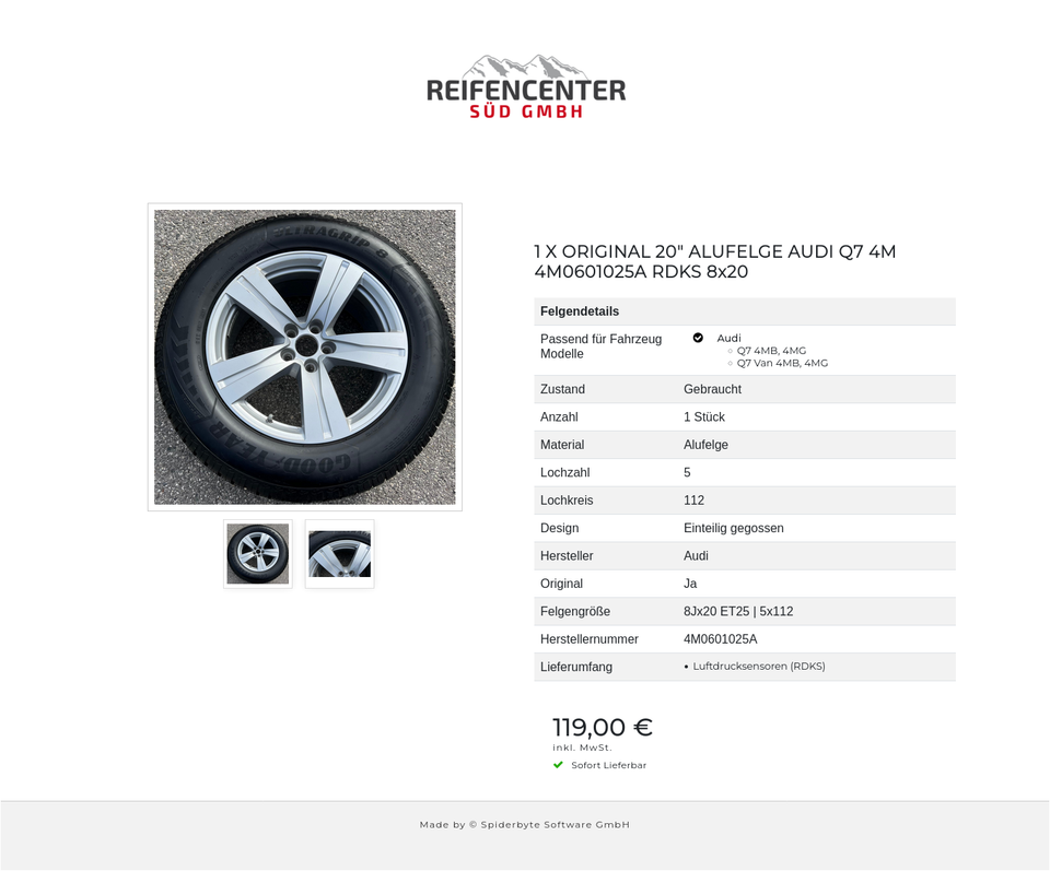 1 X ORIGINAL 20" ALUFELGE AUDI Q7 4M 4M0601025A RDKS 8x20 #1FWU – Bild 3