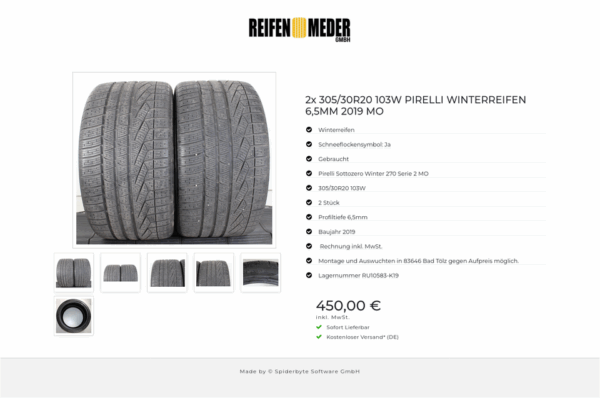 2x 305/30R20 103W PIRELLI WINTERREIFEN 6,5MM 2019 MO #1QPT – Bild 7