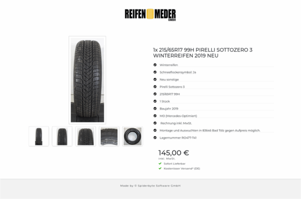 1x 215/65R17 99H PIRELLI SOTTOZERO 3 WINTERREIFEN 2019 NEU #1RYU – Bild 6