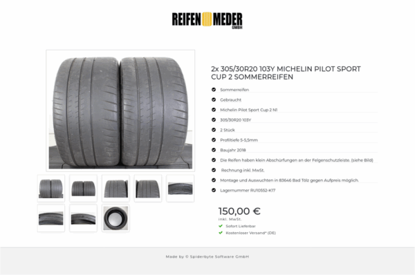 2x 305/30R20 103Y MICHELIN PILOT SPORT CUP 2 SOMMERREIFEN #1QNI – Bild 9