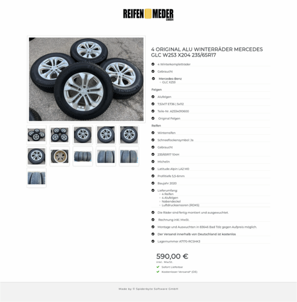 4 ORIGINAL ALU WINTERRÄDER MERCEDES GLC W253 X204 235/65R17 #1F1P – Bild 12