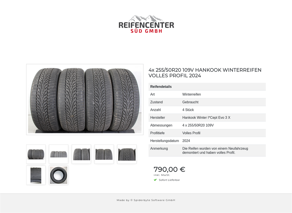 4x 255/50R20 109V HANKOOK WINTERREIFEN VOLLES PROFIL 2024 #1YMX – Bild 8