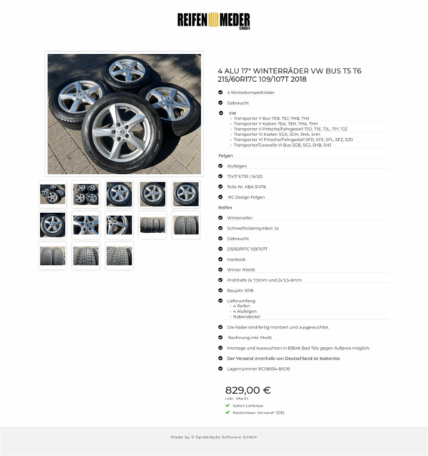 4 ALU 17" WINTERRÄDER VW BUS T5 T6 215/60R17C 109/107T 2018 #1NEL – Bild 14