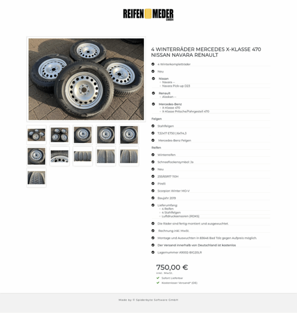 4 WINTERRÄDER MERCEDES X-KLASSE 470 NISSAN NAVARA RENAULT #1Q4U – Bild 12