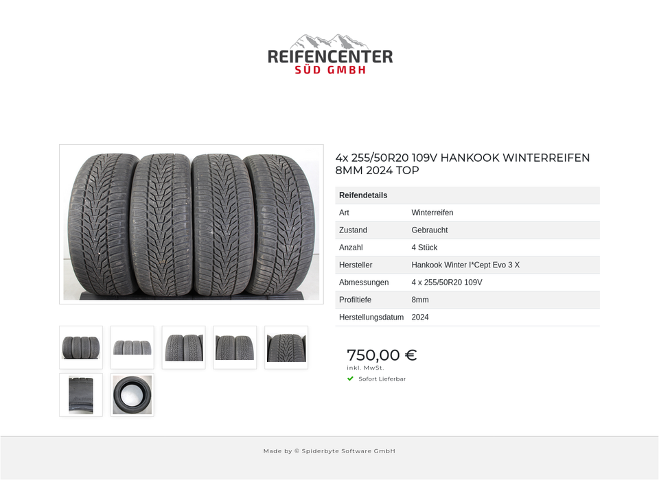 4x 255/50R20 109V HANKOOK WINTERREIFEN 8MM 2024 TOP #1YMY – Bild 8