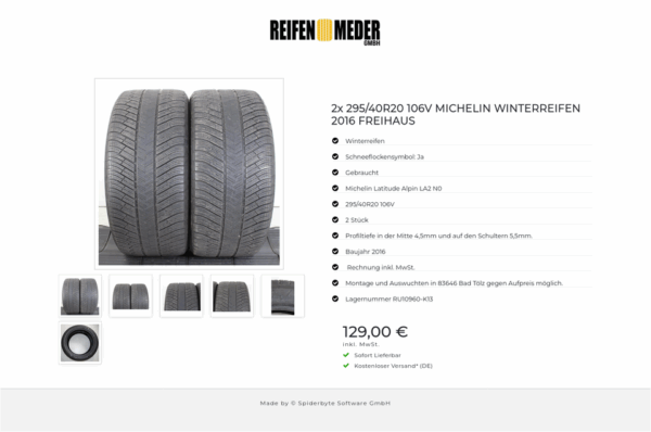 2x 295/40R20 106V MICHELIN WINTERREIFEN 2016 FREIHAUS #1TJU – Bild 7