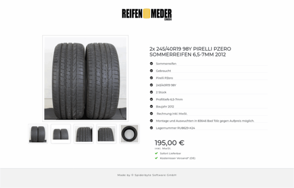 2x 245/40R19 98Y PIRELLI PZERO SOMMERREIFEN 6,5-7MM 2012 #1I9U – Bild 6