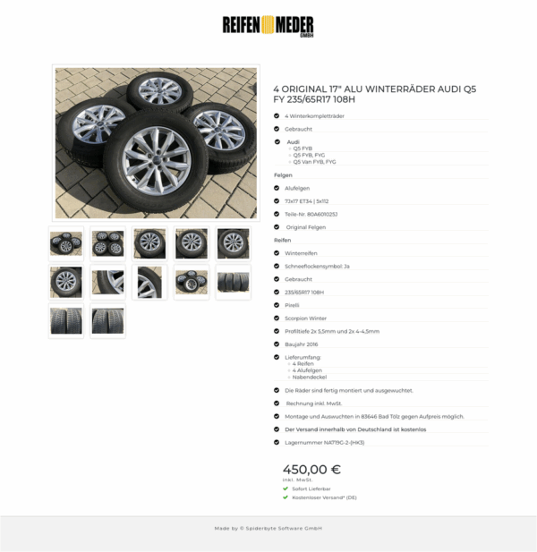 4 ORIGINAL 17" ALU WINTERRÄDER AUDI Q5 FY 235/65R17 108H  #10QG – Bild 13