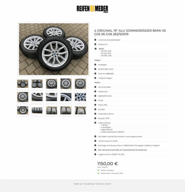 4 ORIGINAL 19" ALU SOMMERRÄDER BMW X5 G05 X6 G06 265/50R19  #112F – Bild 16