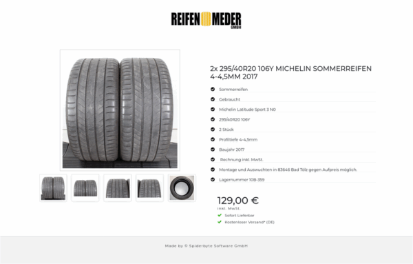 2x 295/40R20 106Y MICHELIN SOMMERREIFEN 4-4,5MM 2017 #1W4J – Bild 6