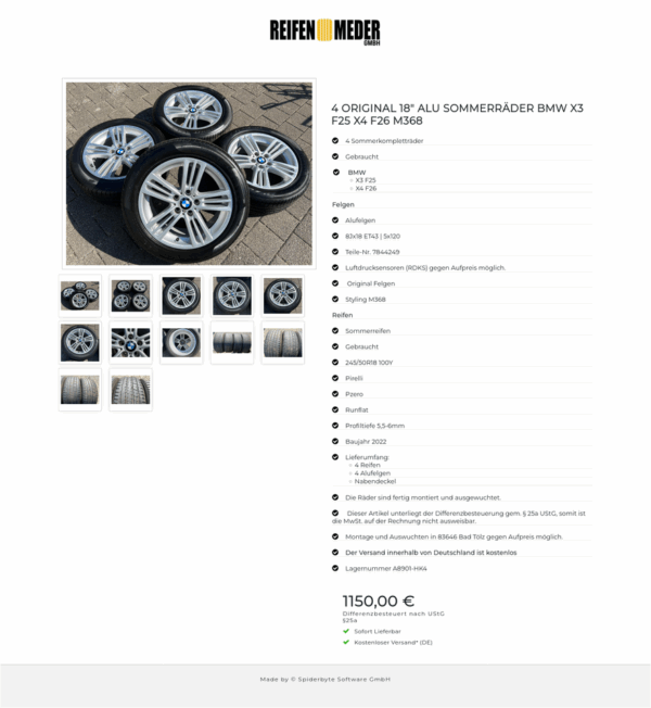4 ORIGINAL 18" ALU SOMMERRÄDER BMW X3 F25 X4 F26 M368 #1MQT – Bild 13