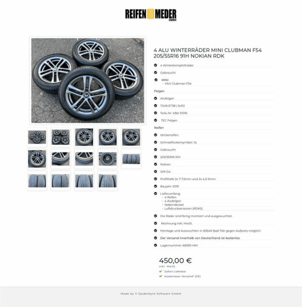 4 ALU WINTERRÄDER MINI CLUBMAN F54 205/55R16 91H NOKIAN RDK #1EJD – Bild 15