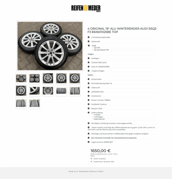 4 ORIGINAL 19" ALU WINTERRÄDER AUDI RSQ3 F3 83A601025BE TOP #1O6M – Bild 13