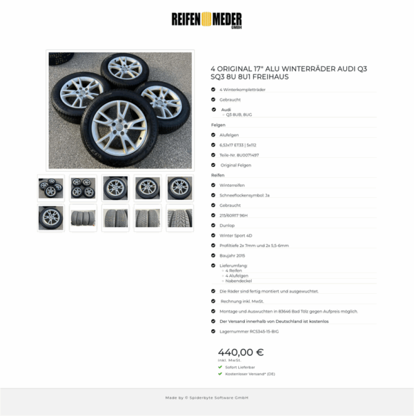 4 ORIGINAL 17" ALU WINTERRÄDER AUDI Q3 SQ3 8U 8U1 FREIHAUS #8339 – Bild 11