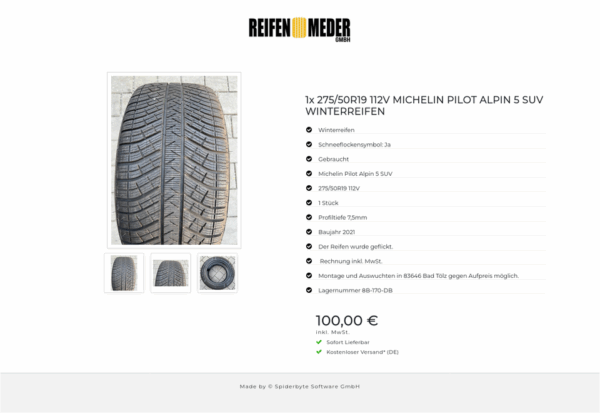 1x 275/50R19 112V MICHELIN PILOT ALPIN 5 SUV WINTERREIFEN #3956 – Bild 4