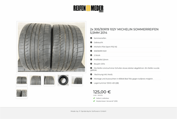 2x 305/30R19 102Y MICHELIN SOMMERREIFEN 5,5MM 2014 #17MA – Bild 7