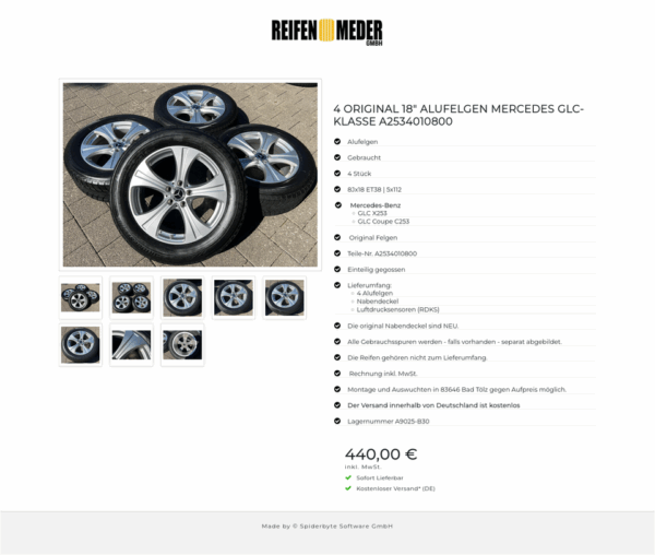 4 ORIGINAL 18" ALUFELGEN MERCEDES GLC-KLASSE A2534010800 #1NBG – Bild 9