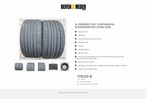 2x 295/35R21 103Y CONTINENTAL SOMMERREIFEN 5,5MM 2018 #2088 – Bild 5